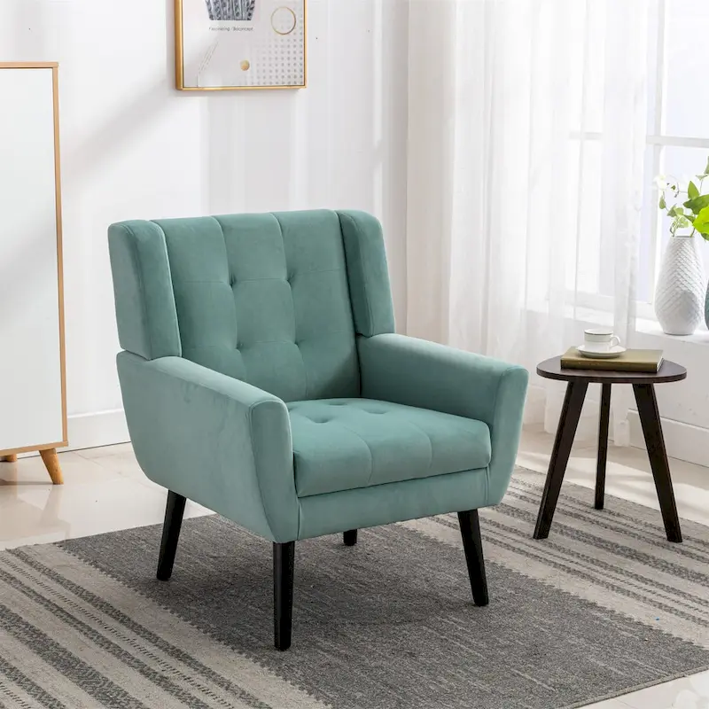 Modern Soft Velvet Ergonomics Accent Chair Living Room Chair Bedroom Chair Home Chair With Black Legs