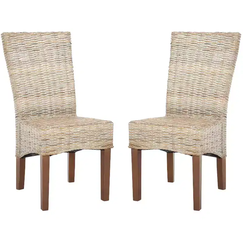 Ozias 19 H Wicker Dining Chair (Set of 2) - SEA8014 - Safavieh