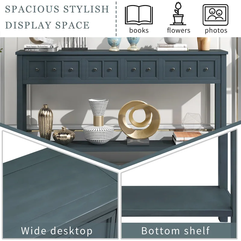 TREXM Rustic Entryway Console Table