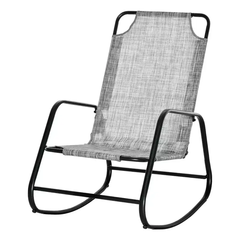 Garden Rocking Chair, Outdoor Indoor Sling Fabric Rocker for Patio, Balcony, Porch