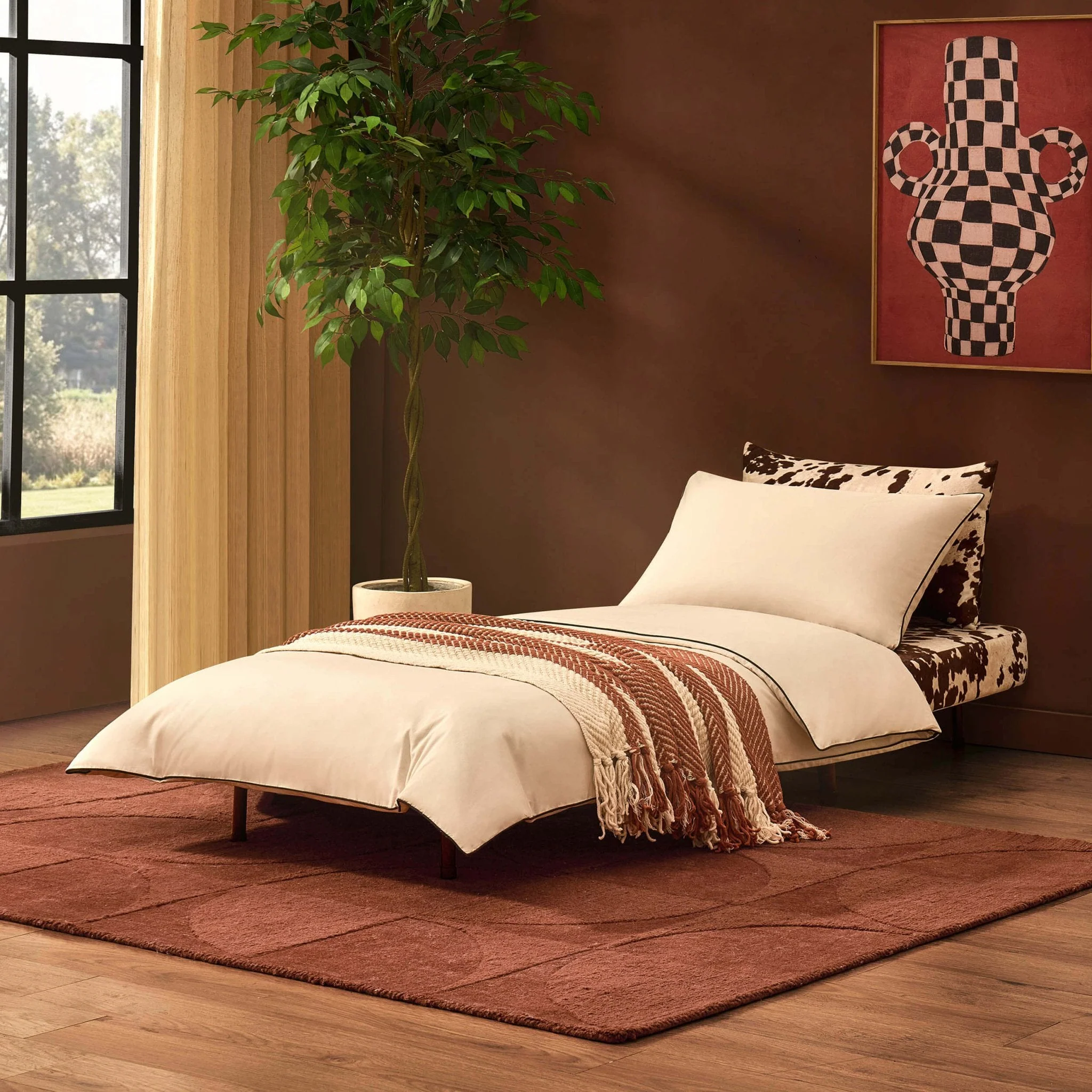 Single Sofa Bed - Brown