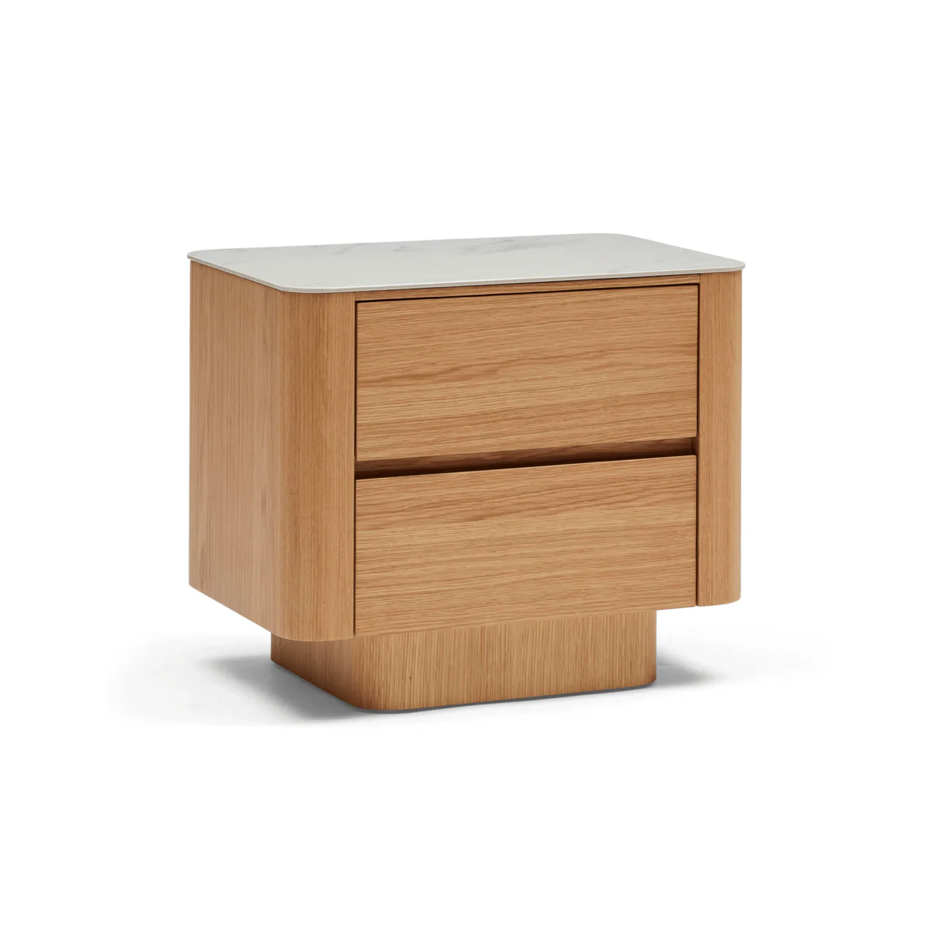 Natural Marble Bedside Table with Storage for Bedroom