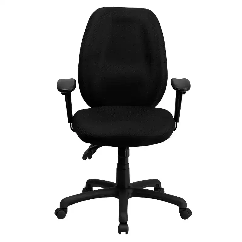 Emma and Oliver High Back Fabric 3-Paddle Ergonomic Swivel Office Chair Adjustable Arms