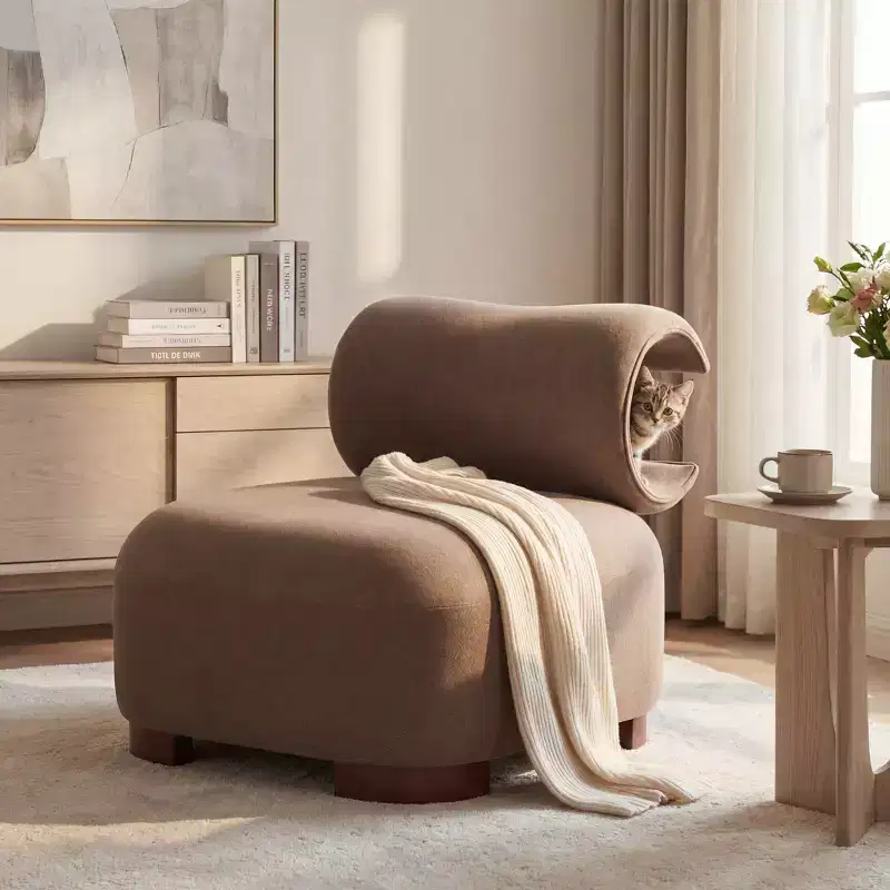 Christopher Knight Home Madison Modern Fabric Upholstered Armless Accent Chair with Sculpted Rolled Back
