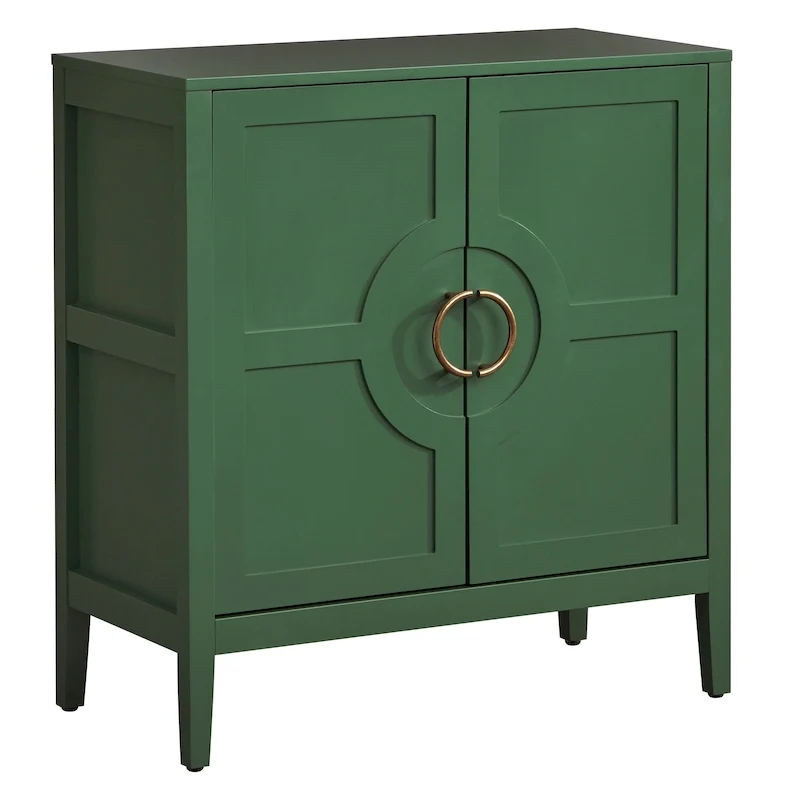 Console Cabinet with Adjustable Shelf and Metal Handles