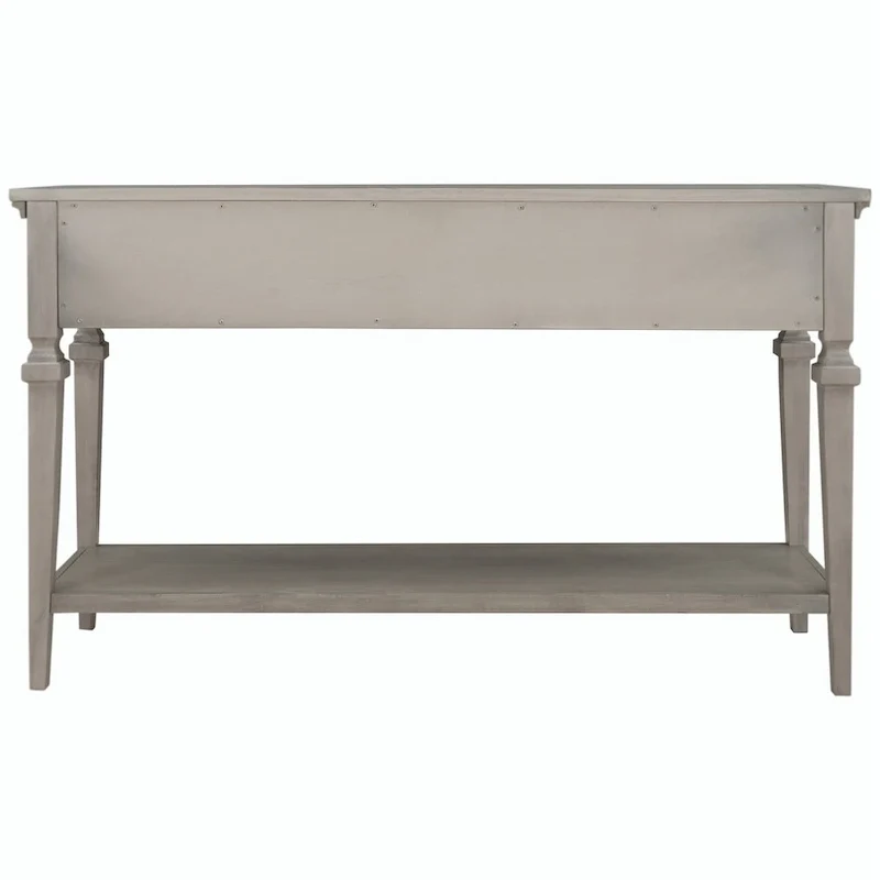 Retro Style Console Table with 3 Drawers and Open Bottom Shelf - Gray Wash