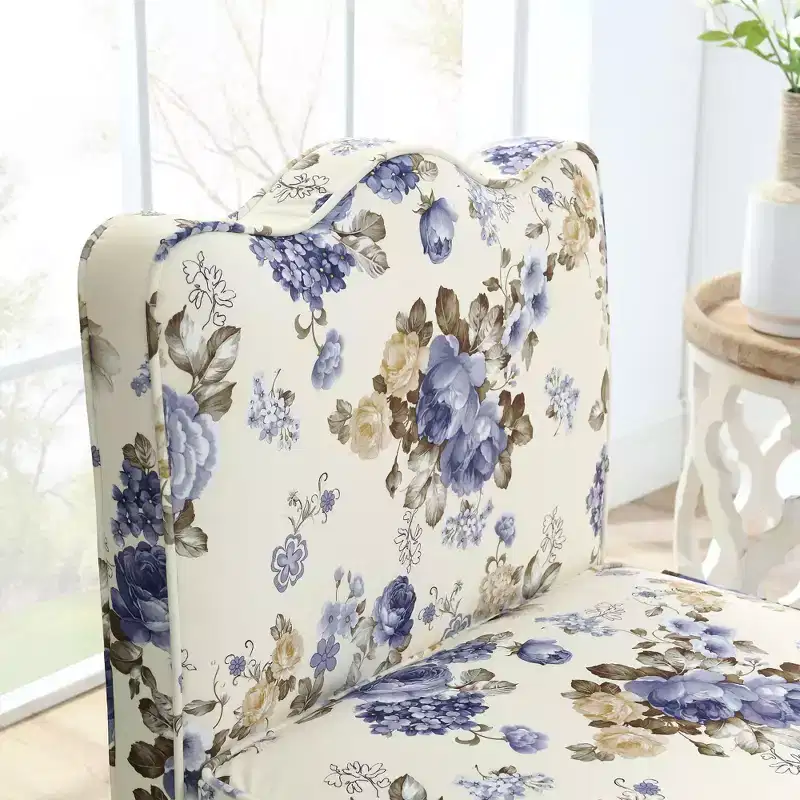 Flannel Single Dining Chair with Soft Cushion, Backrest & Matching Waist Pillow – No Armrests