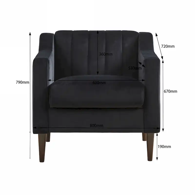 Modern Upholstered Tufted Accent Chair with Metal Legs