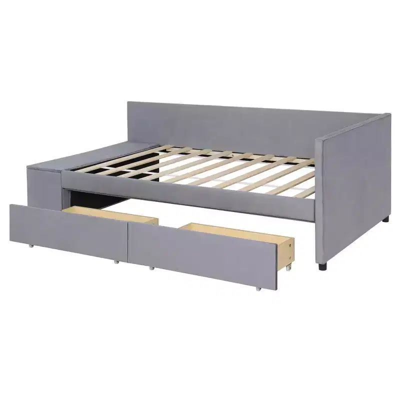 MAYEERTY Sturdy MDF & Particle Board Bed Frame with Extra Sleeping Space & Easy Assembly