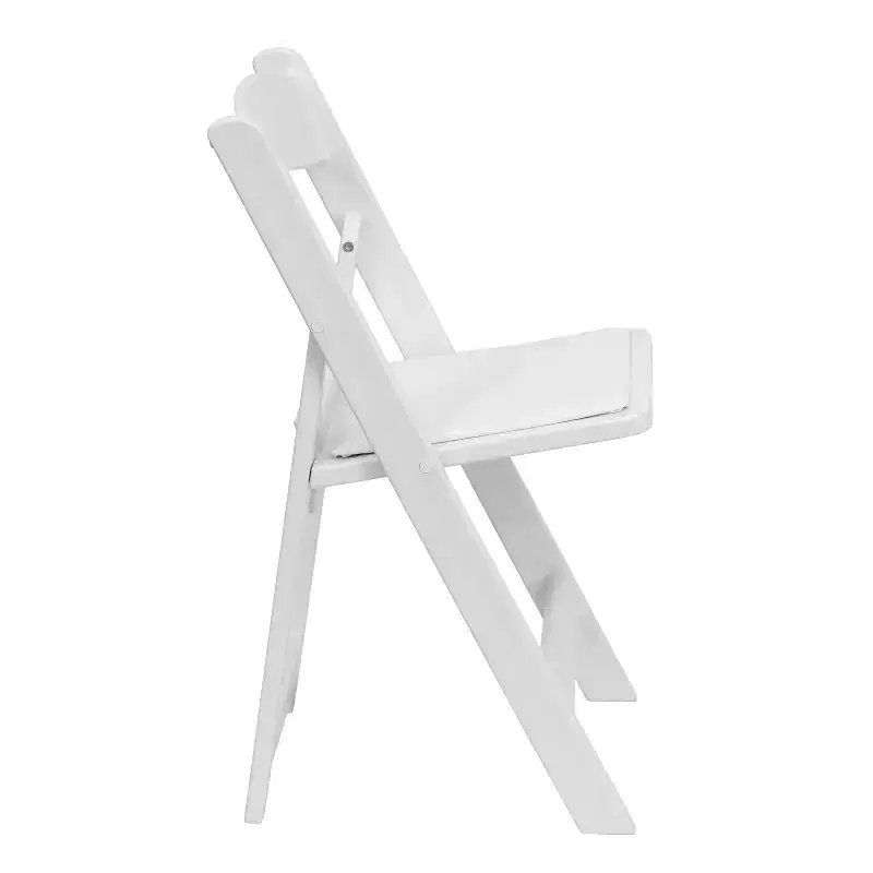 Emma and Oliver 2 Pack Wedding Party Event Resin Folding Chair with Vinyl Padded Seat