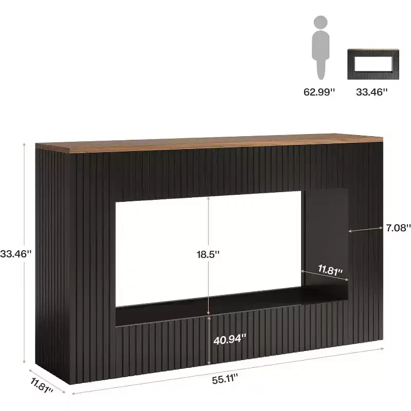 Lantine Modern Console Table, 55-Inch Wood Entryway Table with Storage, Narrow Long Sofa Table Behind Couch Table for Living Room, Foyer, Hallway
