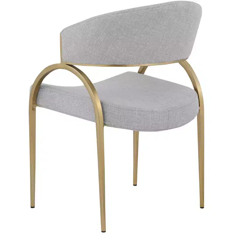 Meridian Furniture,Privet Linen Textured Fabric Dining Chair, Set of 2