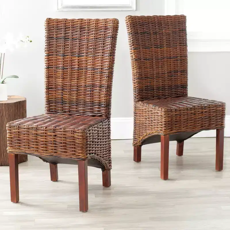 Ridge Side Chair - Set of 2 - FOX6523 - Pecan Brown - Safavieh Couture