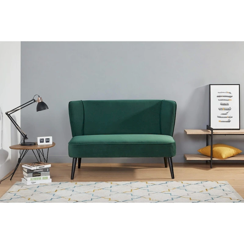 Porch & Den Brooklawn Wingback Mid-century Loveseat