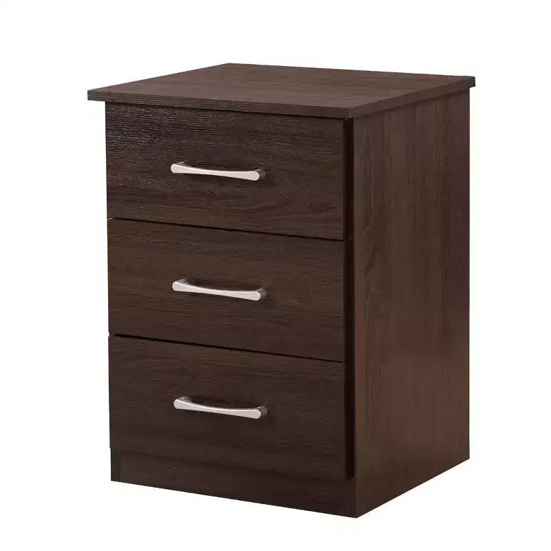 Passion Furniture Boston 3-Drawer Nightstand (24 in. H x 18 in. W x 16 in. D)