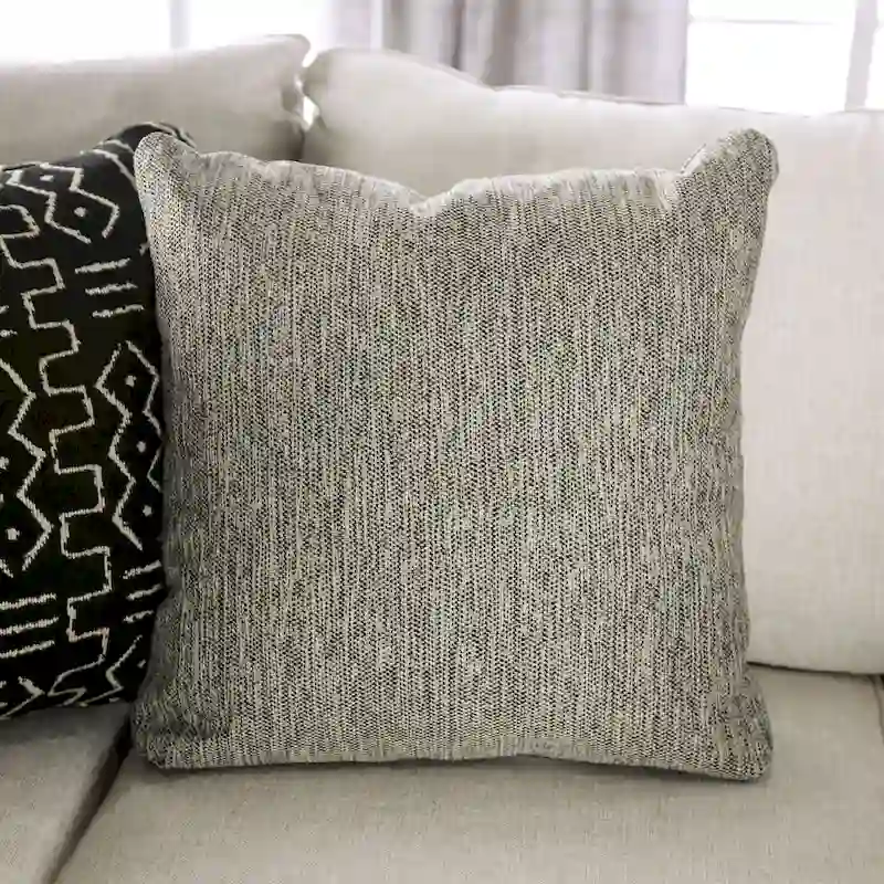 Ilka Transitional Chenille L-Shaped Flared Arms Sectional by Furniture of America