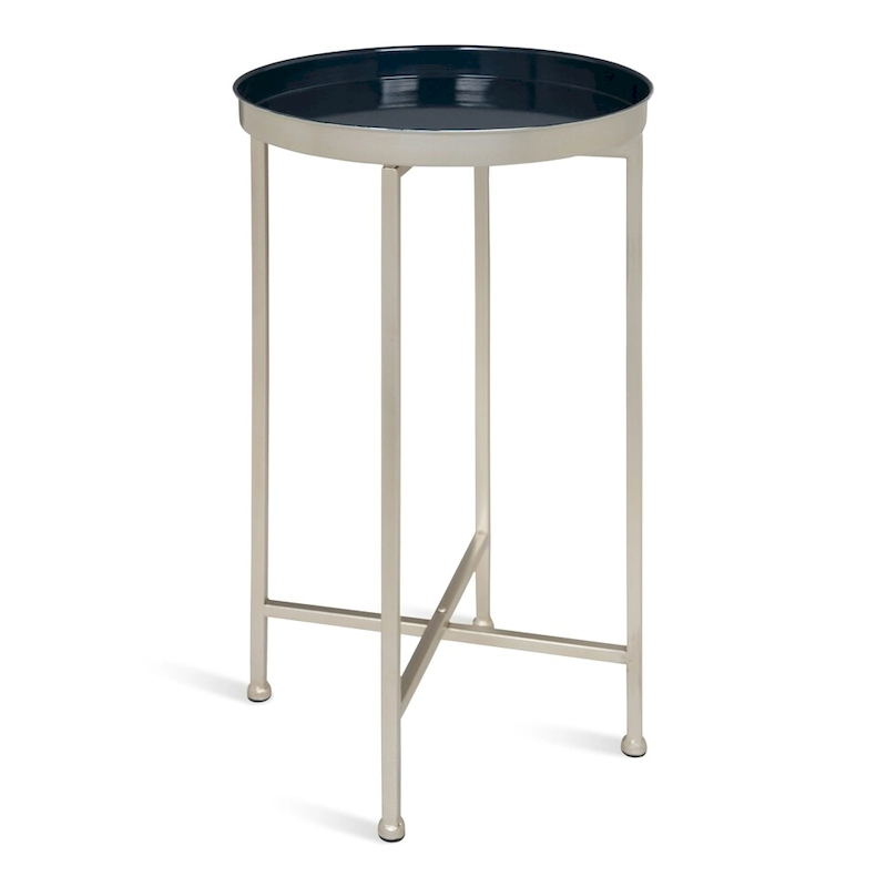 Kate and Laurel Celia Round Metal Foldable Tray Table - 14x14x25.75