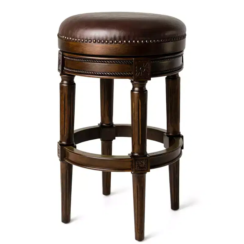 Maven Lane 31 Pullman Backless Swivel Bar Stools with Faux Leather