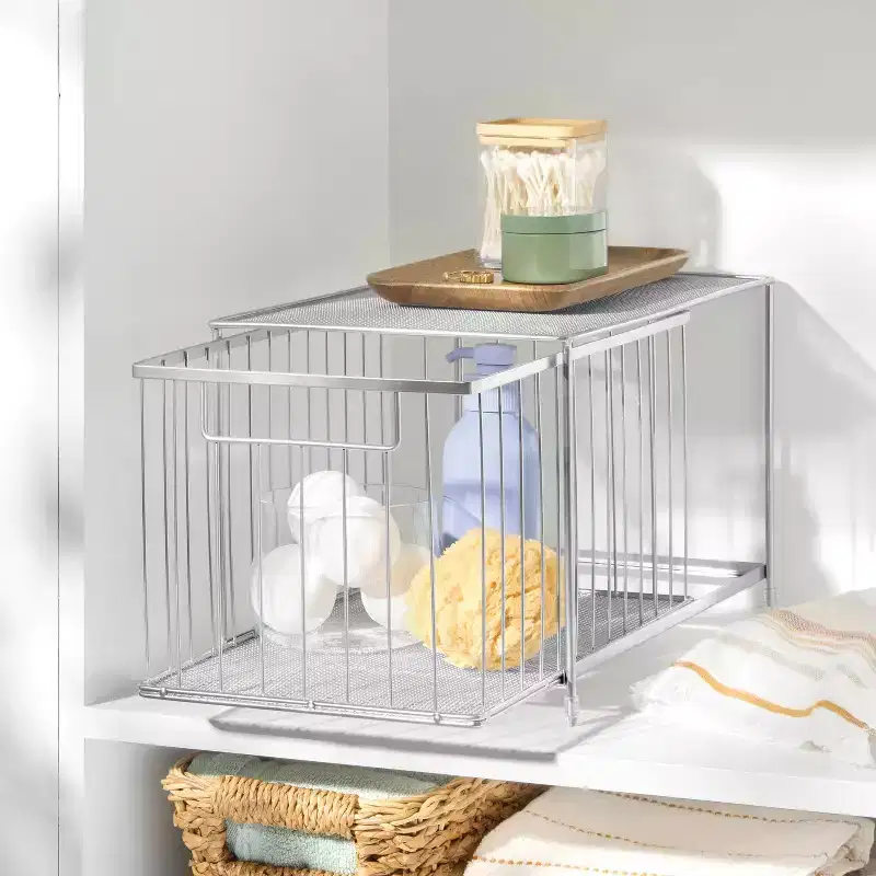 Large Stackable Steel Slide Out Drawer