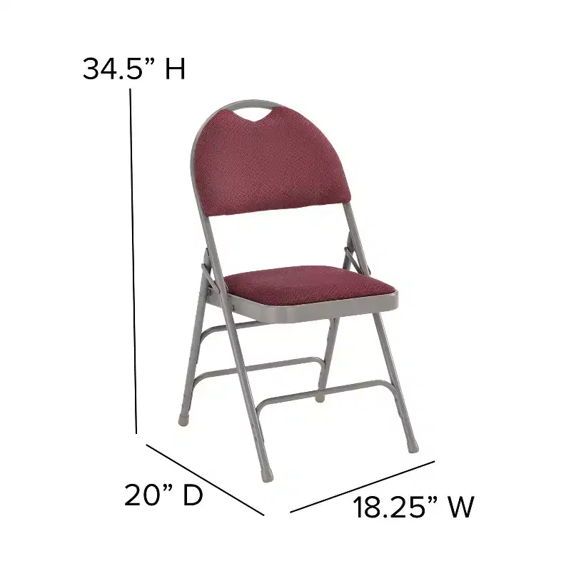 Emma and Oliver 2 Pack Home & Office Easy-Carry Party Events Padded Folding Chair