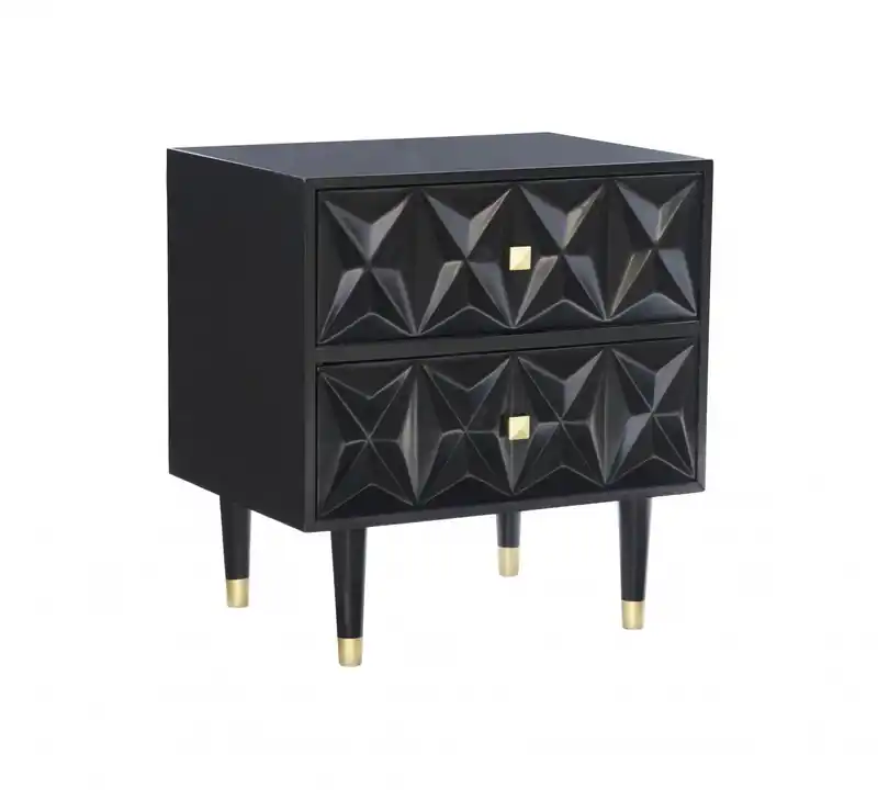 2-Drawer Textured Nightstand