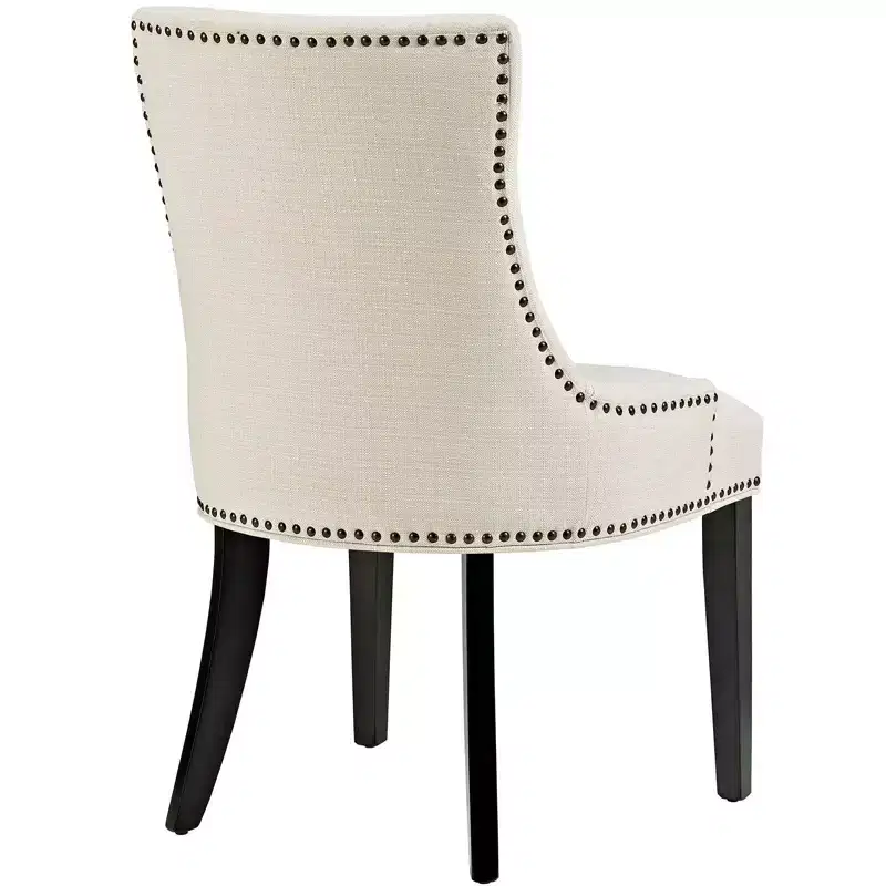 Set of 2 Marquis Dining Side Chair Fabric Beige - Modway: Hourglass Back, Nailhead Trim, Wood Legs