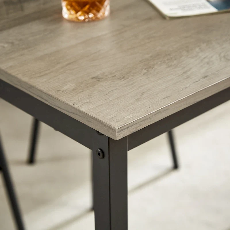 7-Piece Bar Table and Chairs Set with PU Leather Stools