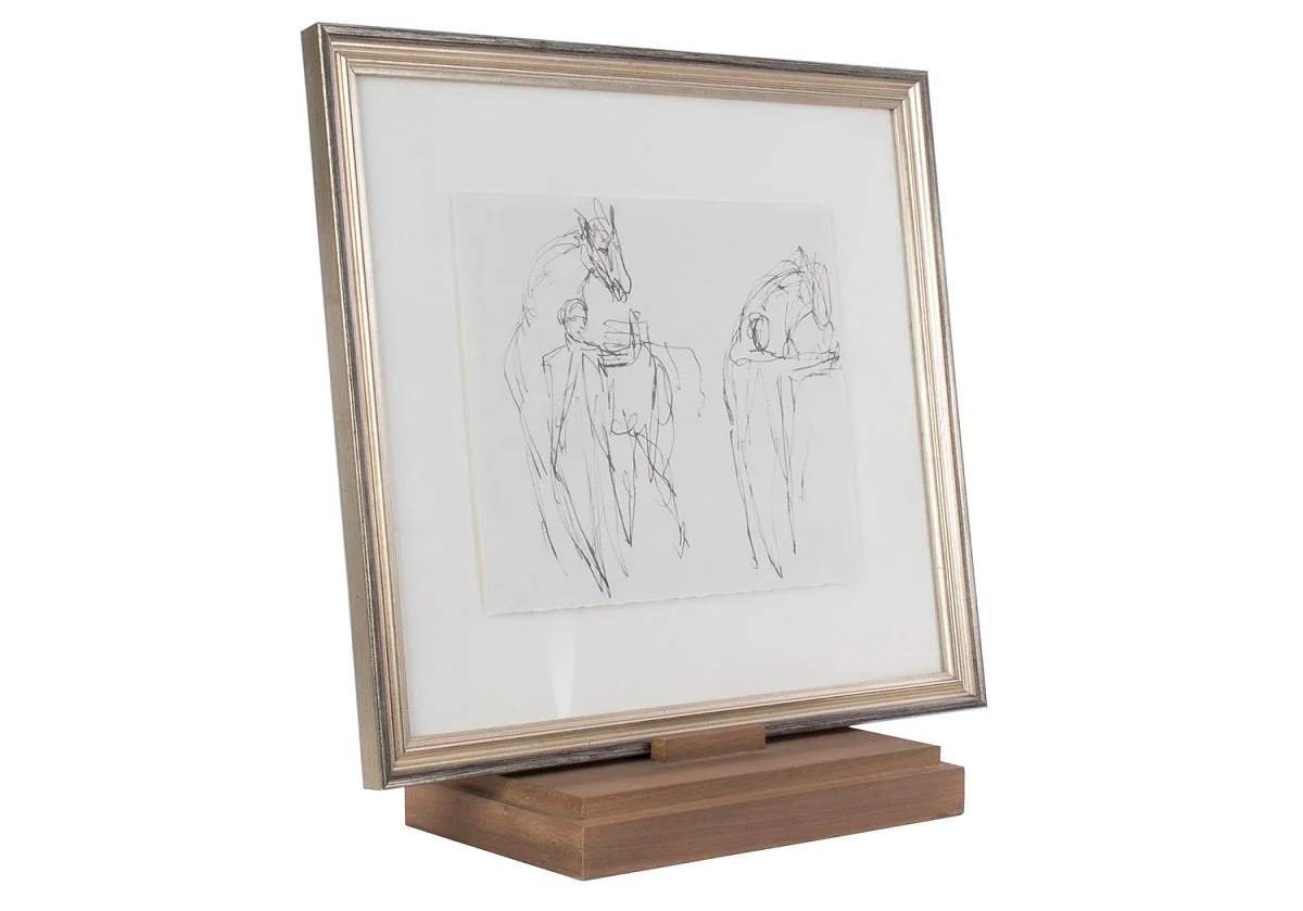 Nordic Walnut Wood Art Display Stand with Compact Easel Form for Study & Living Room