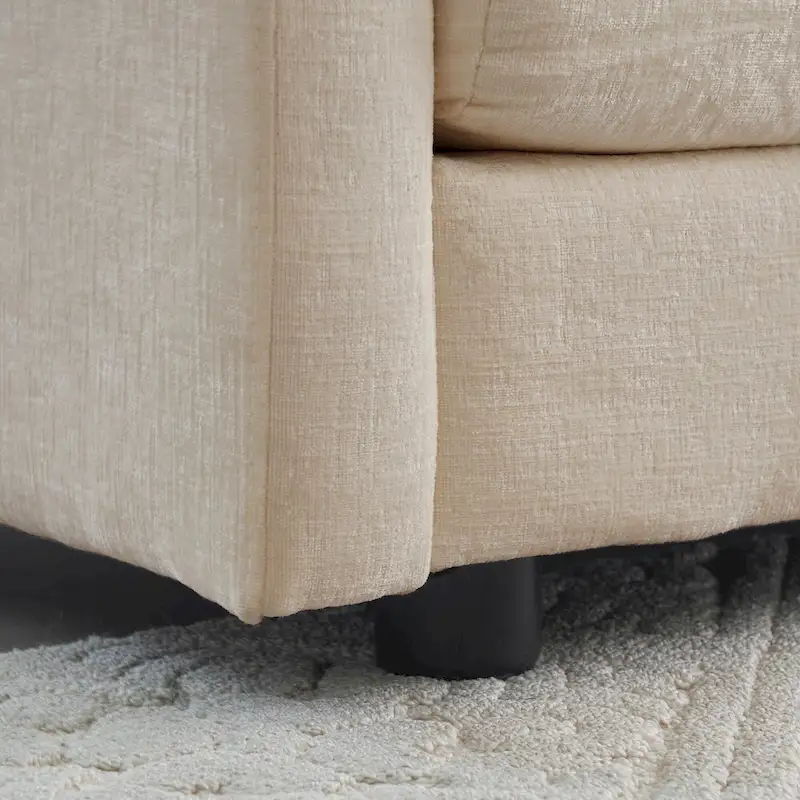 6-Seater U-Shape Sectional Sofa with 3 Ottomans and Pillows