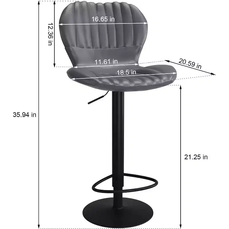 Swivel Counter Height Bar Stools, Kitchen Bar Chairs with Backrest and Armrests, Dining Barstools for Bar, Kitchen, Dining Room