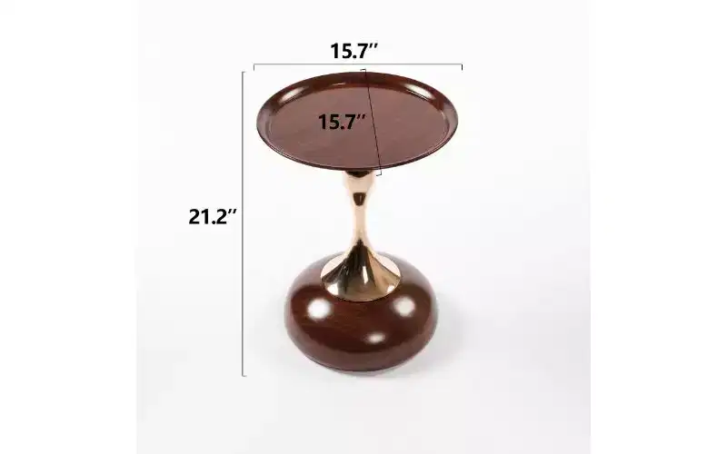 Mermaid Tail Pedestal Round Side Table, Anti-Rust Metal Tray Top Small Coffee Table, Versatile Accent Table, End Table for Living Room