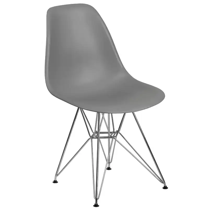 Plastic Accent Dining Chair with Chrome Base
