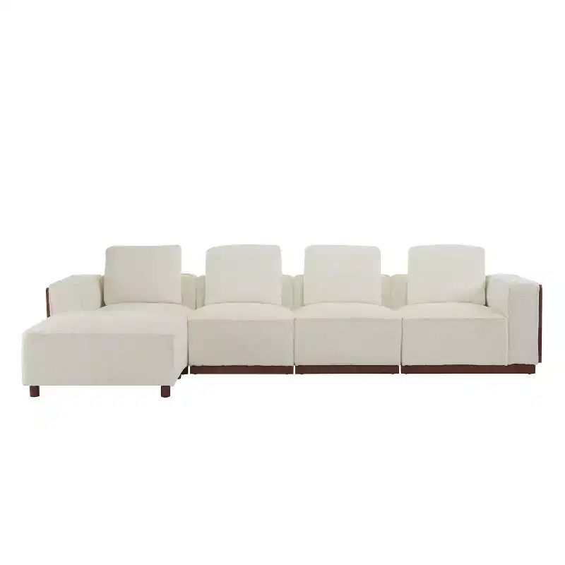 Christopher Knight Home Avery Upholstered L Shape Sectional Sofa with Pillows, Beige/Brown