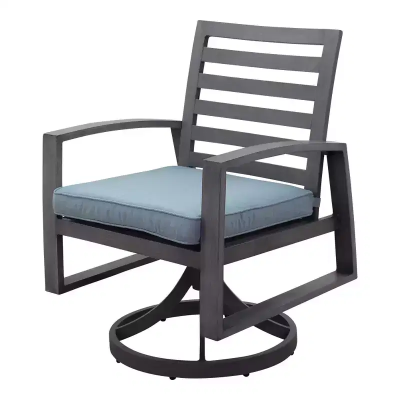 Courtyard Casual Cabo Alum Swivel Rocker Aluminum Frame with Sunbrella Cushions