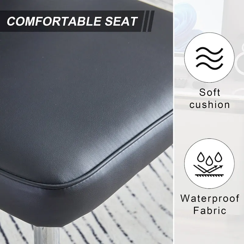 Modern Dining Chairs Set of 4 PU Leather Kitchen Upholstered Chairs