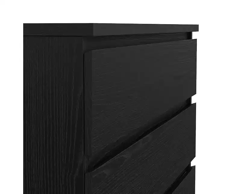 HomeStock 5.43 in.H Particle Board Vertical Dressers with 5 - Drawers in Black Finish