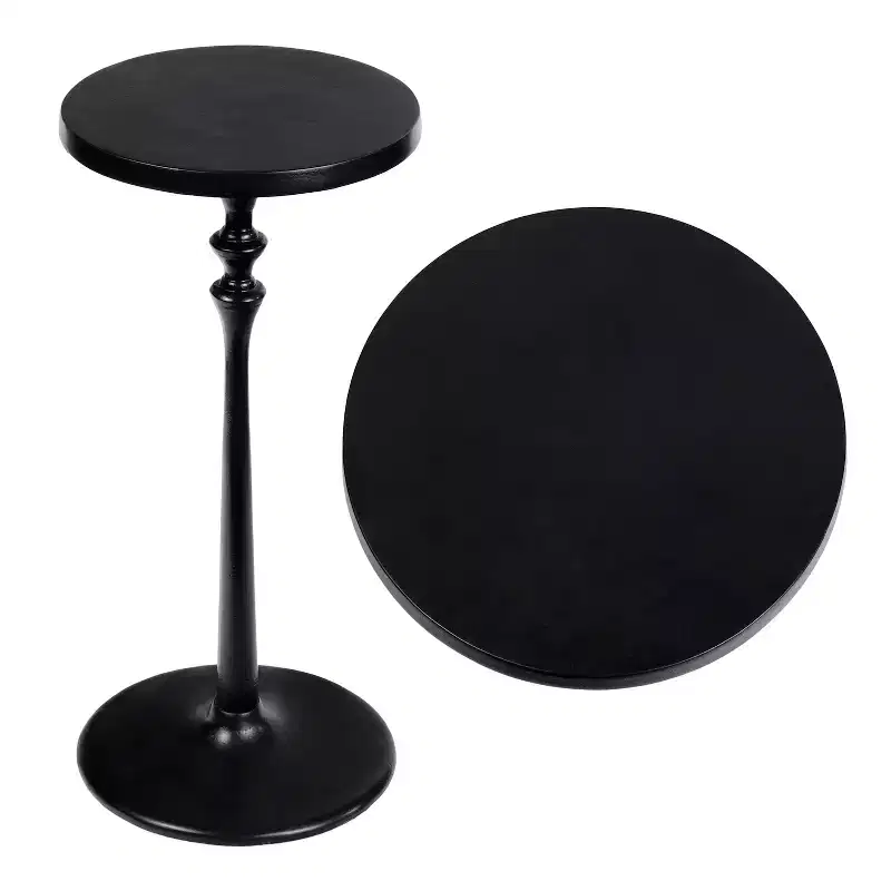 Art Deco Round Pedestal Accent Table, 19.5