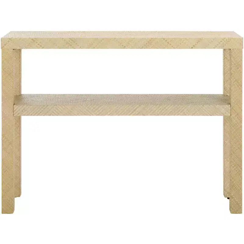 2-Shelf Console Table, Coastal Nautical Style, Wood with Lacquered Finish, Indoor Entryway Hallway Table