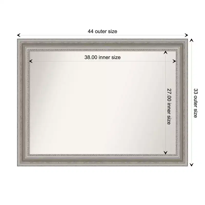 Silver Rectangle Non-Beveled Wall Mirror – Single, Polystyrene Frame