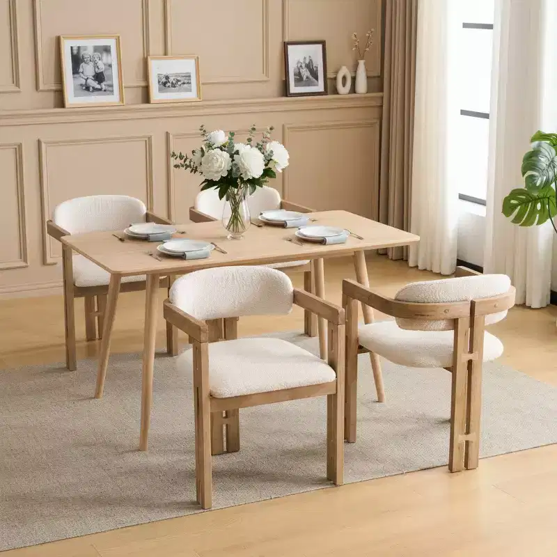 Christopher Knight Home Pascale Mid-Century Modern Rubberwood Upholstered Dining Chairs (Set of 4)