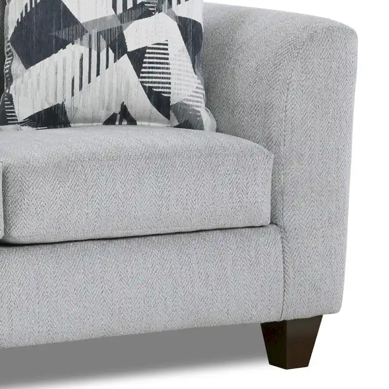 Roundhill Furniture Duleek 3-Piece Living Room Set, Herringbone Silver