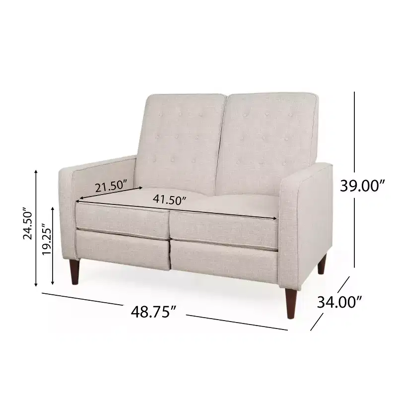 Christopher Knight Home Denison Upholstered Tufted Loveseat Pushback Recliner