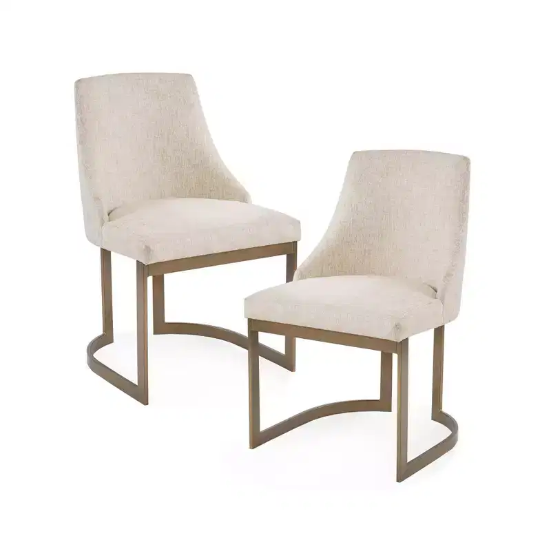 Dining Chairs with Upholstered Seat and Metal Frame