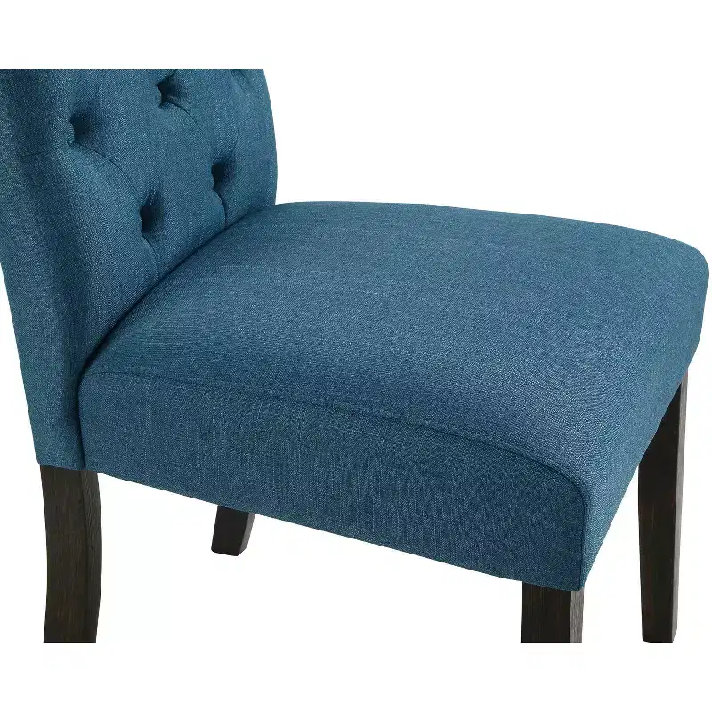 Okak Modern Solid Wood Dining Chairs with Luxury Tufted Back, Set of 2, Upholstered Kitchen Side Chairs for Living/Dining Room