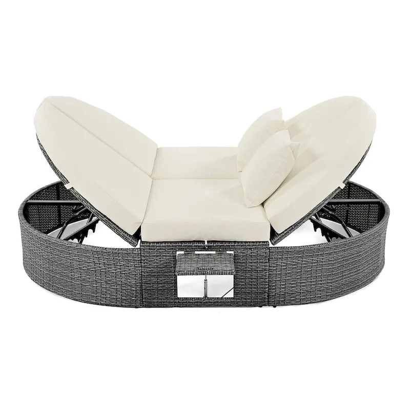 Patio 2-Person Daybed with Cushions and Pillows