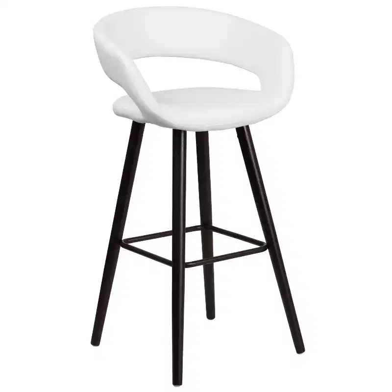 Emma and Oliver 29H Wood Rounded Open Back Barstool