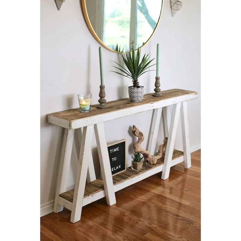 white combo twin peaks console table