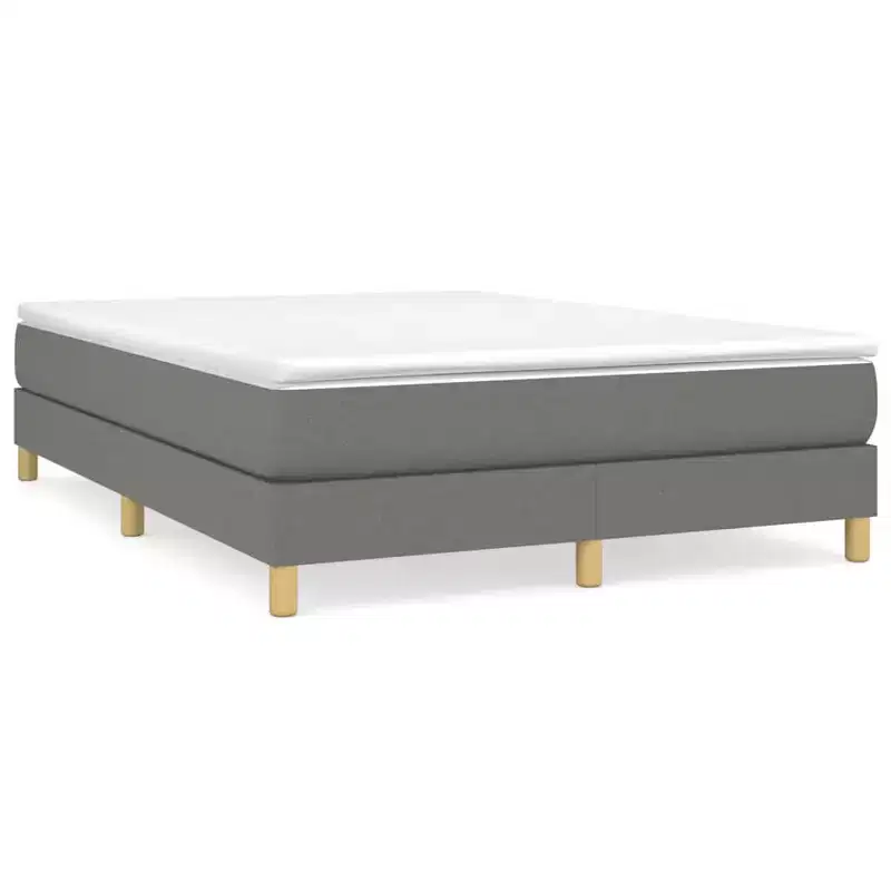 Bed Frame Dark Grey Polyester Queen Rectangular Modern