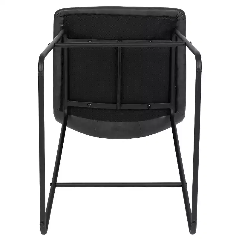 Merrick Lane 30 inch Faux Bar Height Bucket Seat Stools, Set of 2