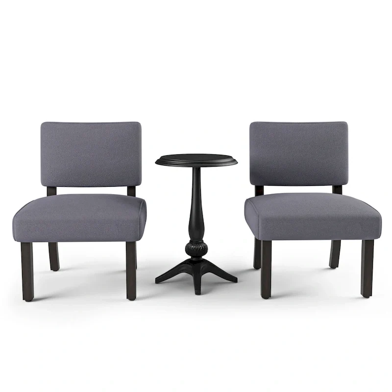 Kyer Transitional Grey Wood 3-piece Table with Chair Set by Furniture of America